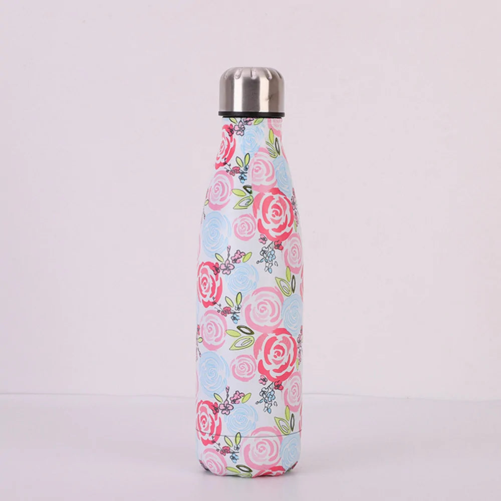 Design Stainless Steel Water Bottle - 17 oz/500ml Insulated Water Bottles Double Layered Vacuum Insulated Containers Keeps Drinks Cold for 10 Hours and Hot for 6, BPA Free,Perfect for On the Go